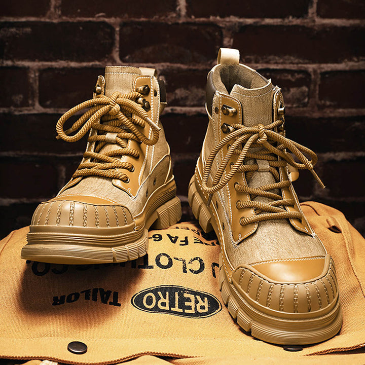 CALORA_ OakForge Veterlaarzen - Nubuck Leer, Lichtgewicht, Rubber Zool, Harde neus