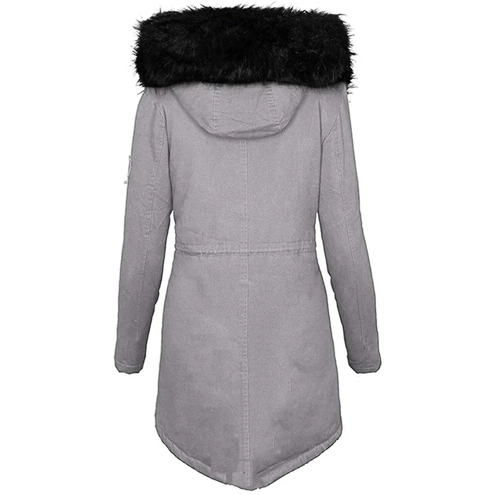 Odessa | Winterjas dames met capuchon - trekkoord in de taille-Zomer Jassen-Calora-Marineblauw-S-Calora