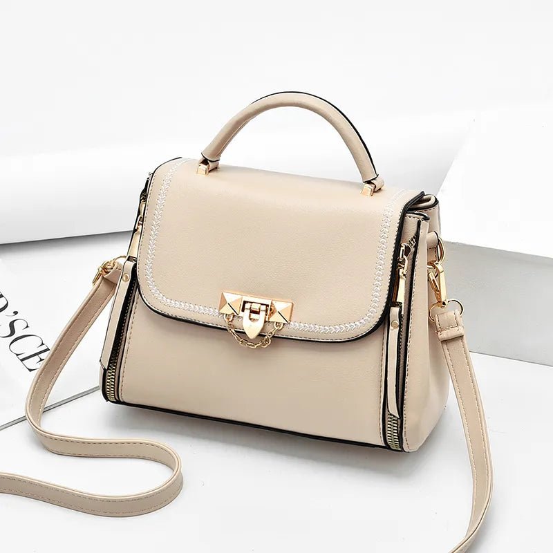 Odette | Modieuze Handtas met details-Handtassen-Calora-Khaki-Calora