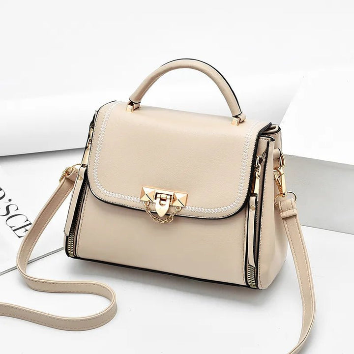 Odette | Modieuze Handtas met details-Handtassen-Calora-Khaki-Calora