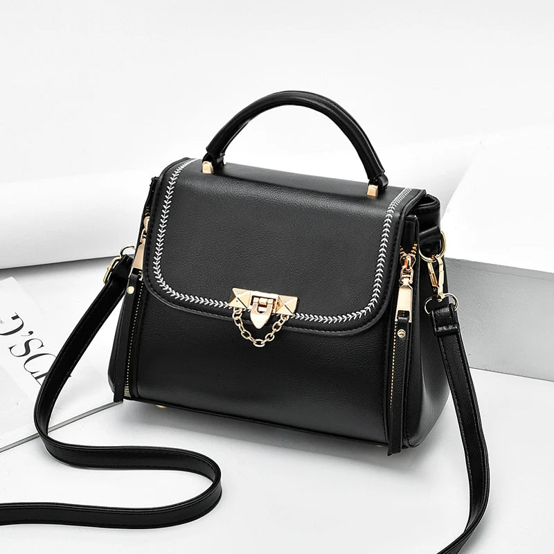 Odette | Modieuze Handtas met details-Handtassen-Calora-Zwart-Calora