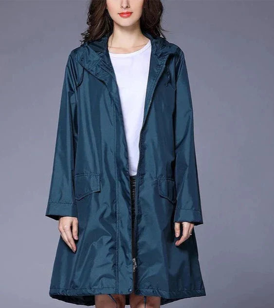 Odilia | Waterdicht Capuchon Regenjas voor Dames-Zomer Jassen-Calora-Blauw-M-Calora