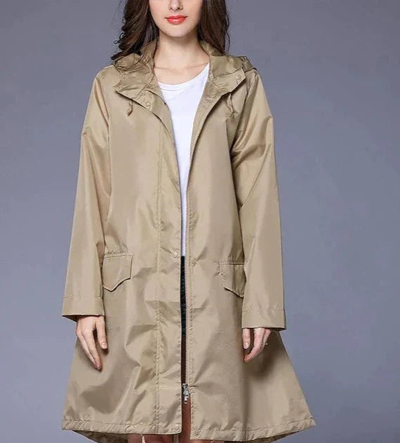Odilia | Waterdicht Capuchon Regenjas voor Dames-Zomer Jassen-Calora-Bruin-M-Calora