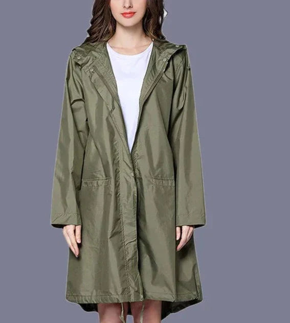 Odilia | Waterdicht Capuchon Regenjas voor Dames-Zomer Jassen-Calora-Groen-M-Calora