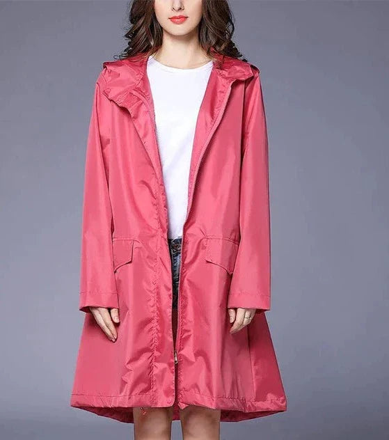 Odilia | Waterdicht Capuchon Regenjas voor Dames-Zomer Jassen-Calora-Roze-M-Calora