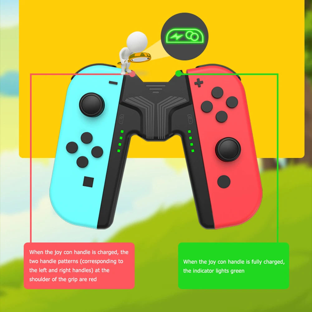 Oplaad Station Dock Grip met Type-C en LED licht voor Nintendo Switch-Elektronica/Gadgets-Calora-Zwart-Calora