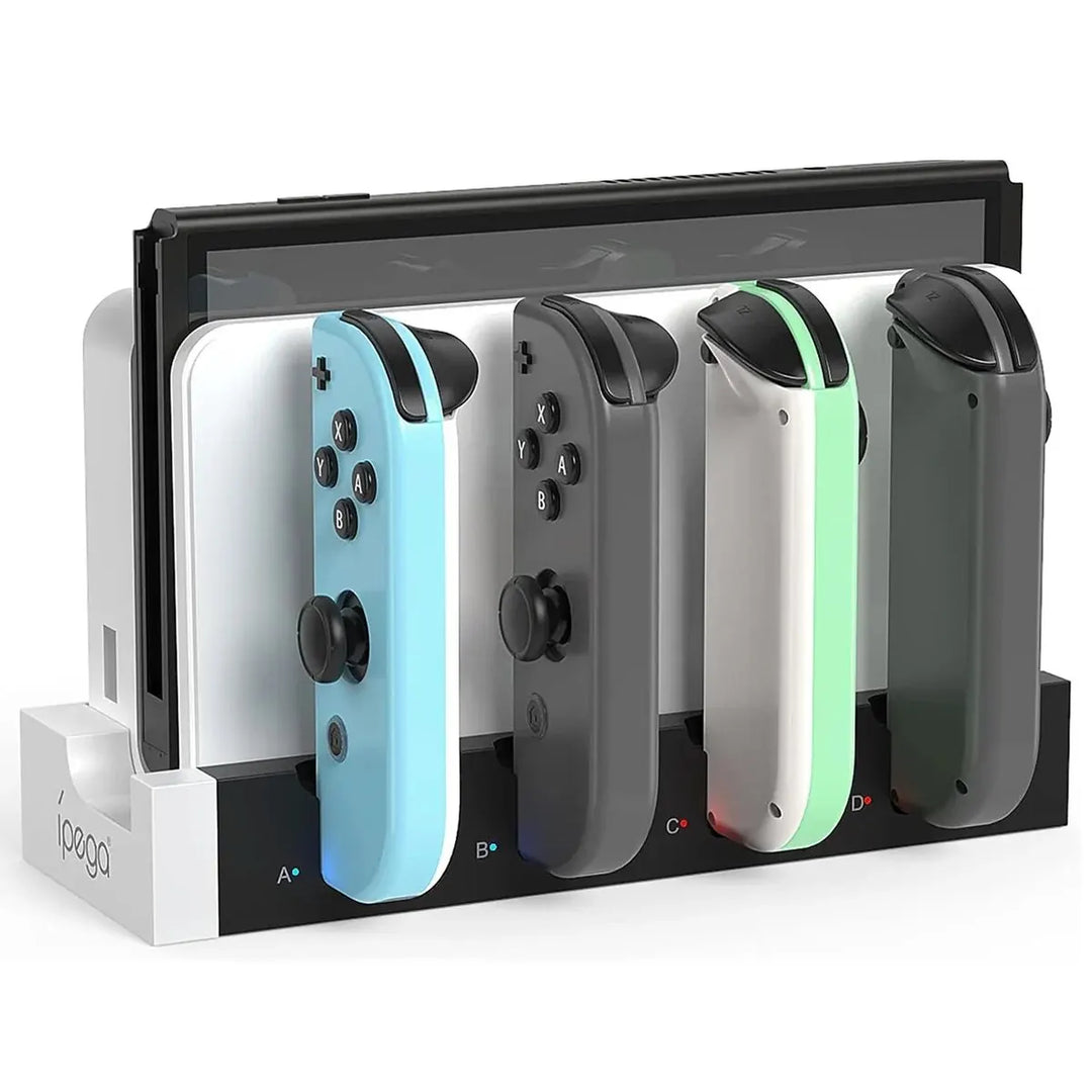 Oplaadstation voor Joycon - Laadt tot 4 Controllers op, Compatibel met Switch en OLED Model-Elektronica/Gadgets-Calora-Wit-Calora