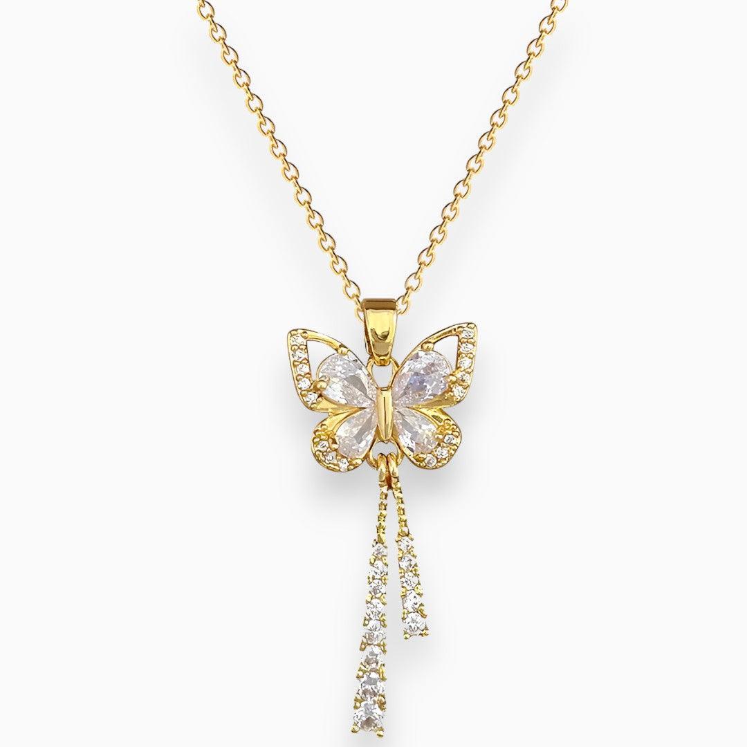Orlène | Vlinder dromen kwast ketting-Kettingen-Calora-goud-Calora