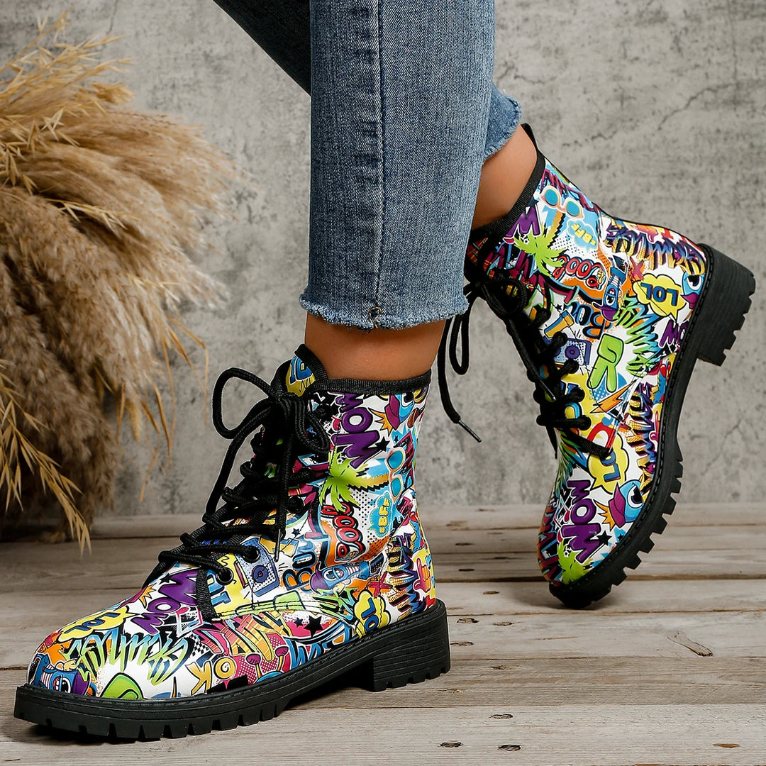 Otavio | Trendy Vegan Leren Laarzen met Print-Laarzen-Calora-36-Calora