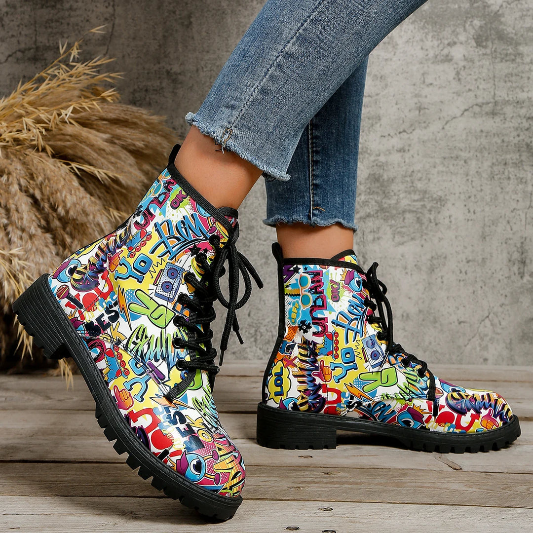 Otavio | Trendy Vegan Leren Laarzen met Print-Laarzen-Calora-36-Calora