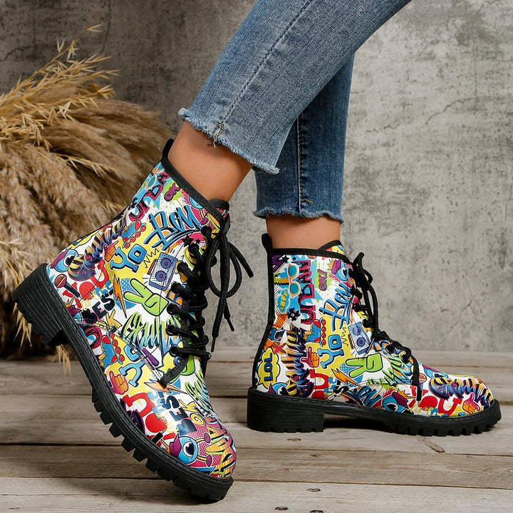 Otavio | Trendy Vegan Leren Laarzen met Print-Laarzen-Calora-36-Calora