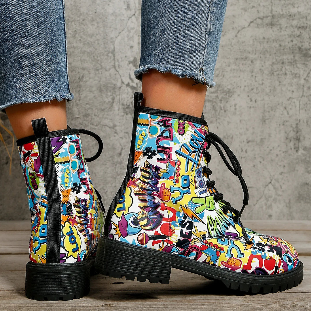 Otavio | Trendy Vegan Leren Laarzen met Print-Laarzen-Calora-36-Calora
