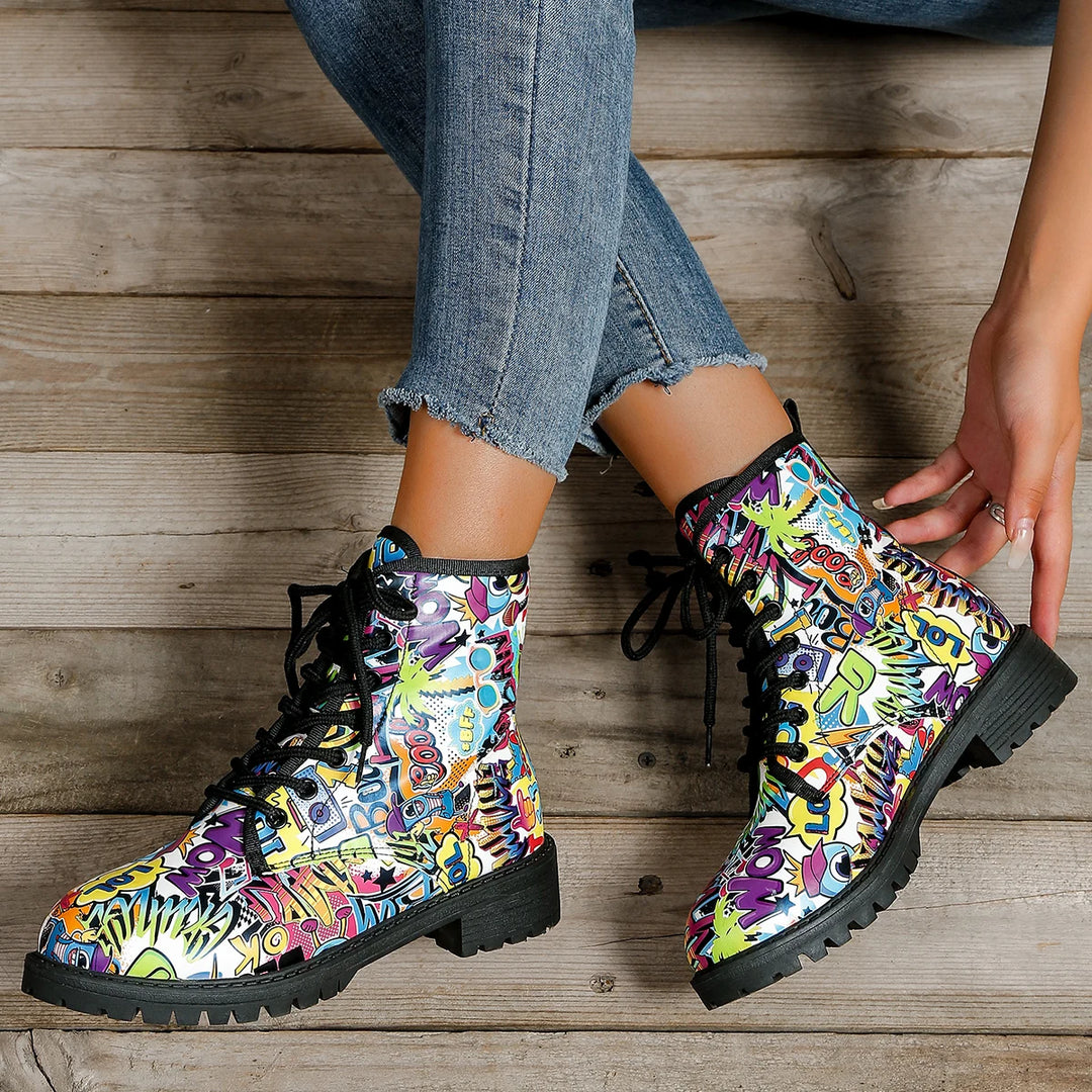 Otavio | Trendy Vegan Leren Laarzen met Print-Laarzen-Calora-36-Calora