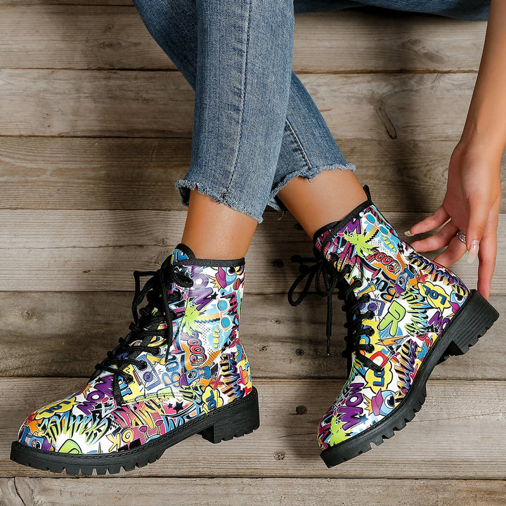 Otavio | Trendy Vegan Leren Laarzen met Print-Laarzen-Calora-36-Calora