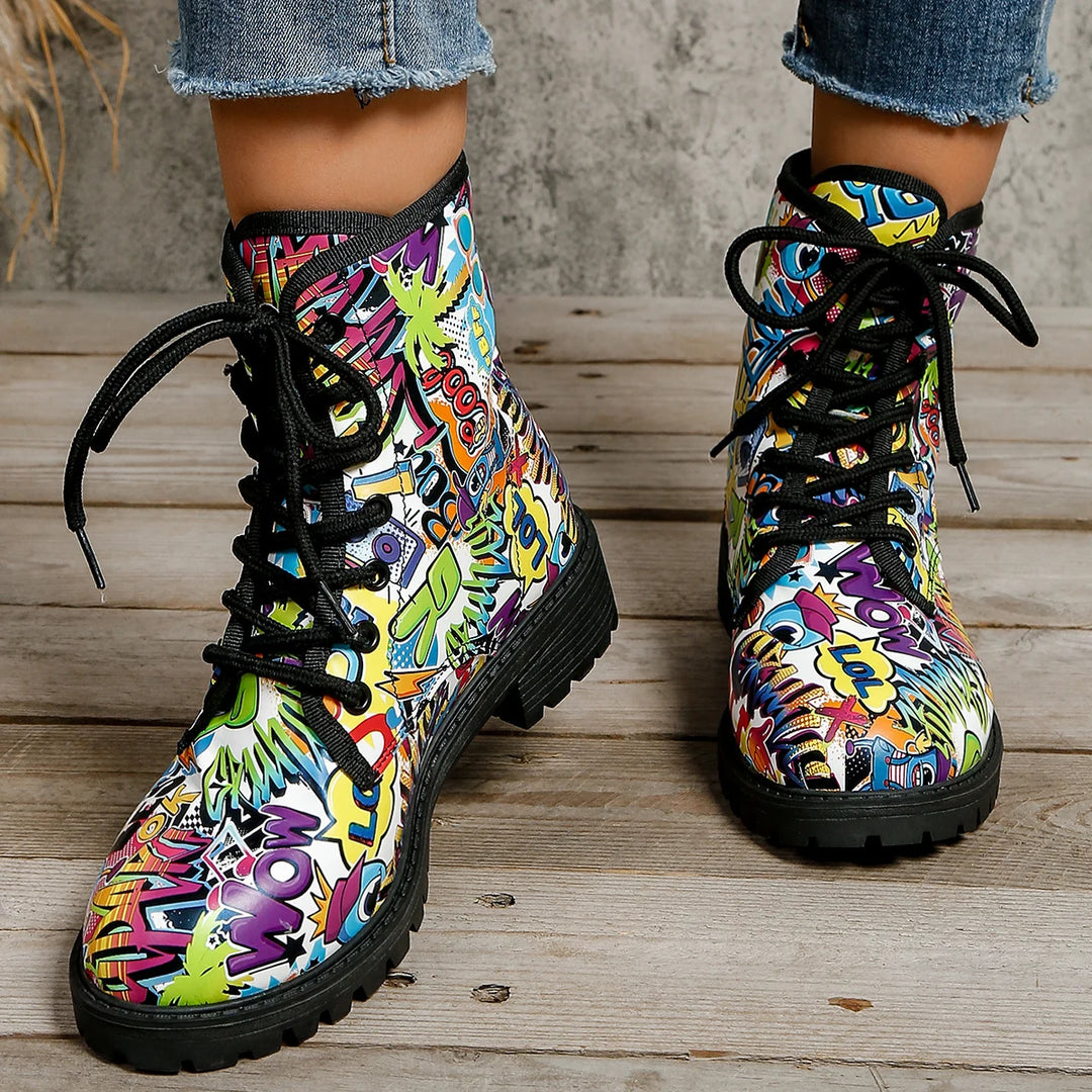 Otavio | Trendy Vegan Leren Laarzen met Print-Laarzen-Calora-36-Calora