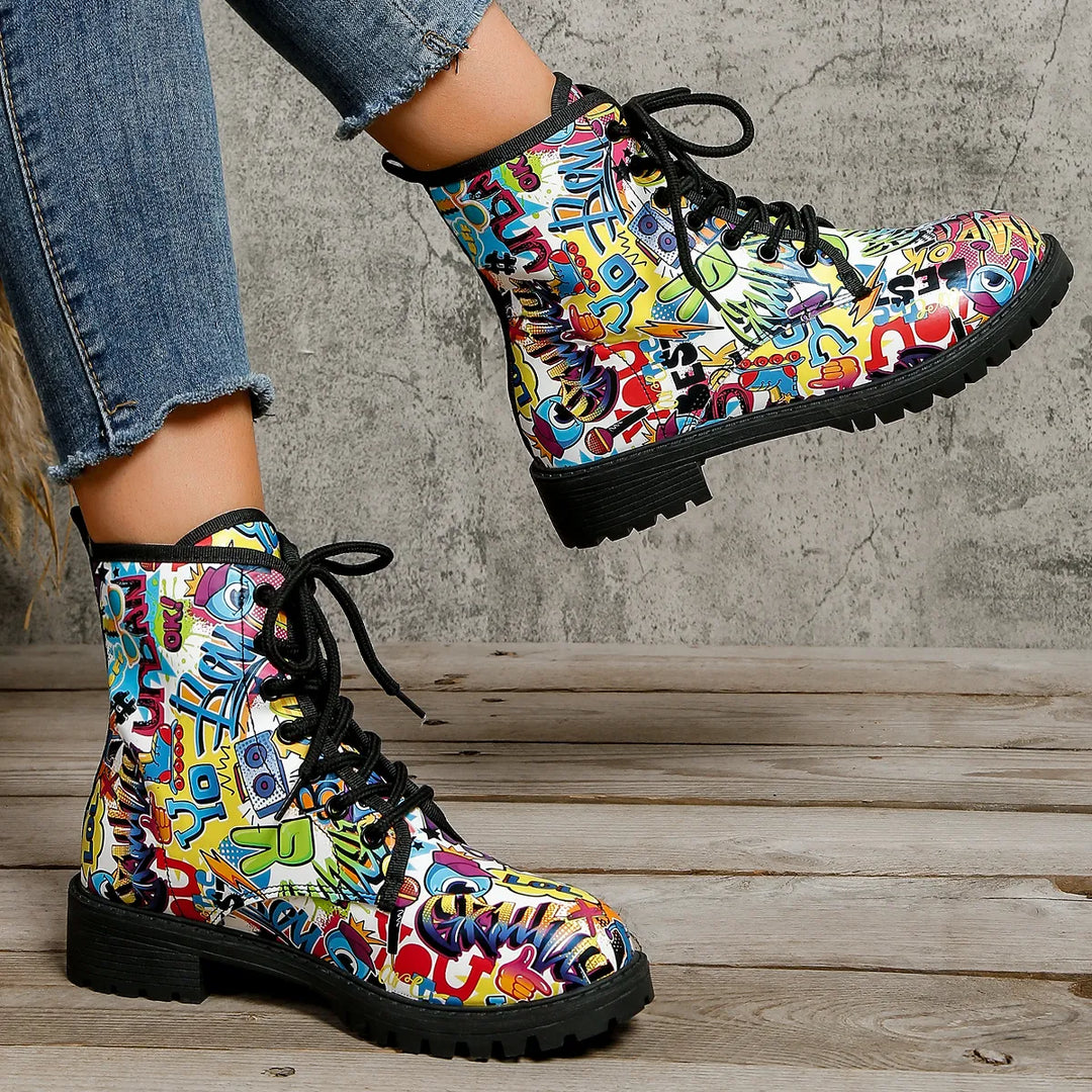 Otavio | Trendy Vegan Leren Laarzen met Print-Laarzen-Calora-36-Calora