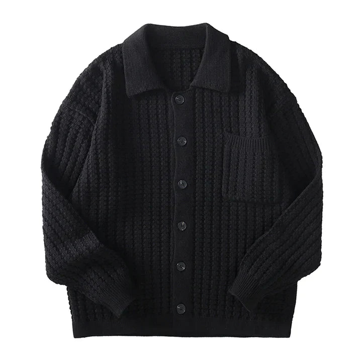 CALORA_ Oversized gebreid vest met kraag en kopen