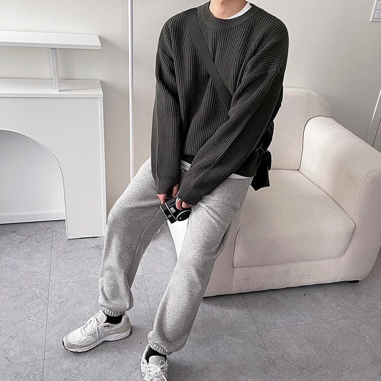 CALORA_ Oversized Ribbeltrui met Relaxte Pasvorm