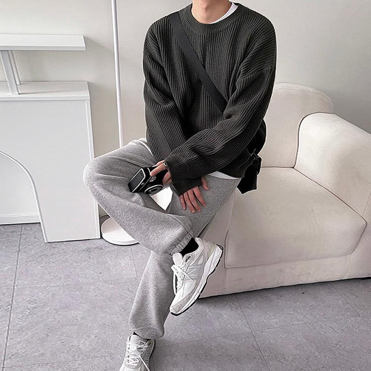 CALORA_ Oversized Ribbeltrui met Relaxte Pasvorm