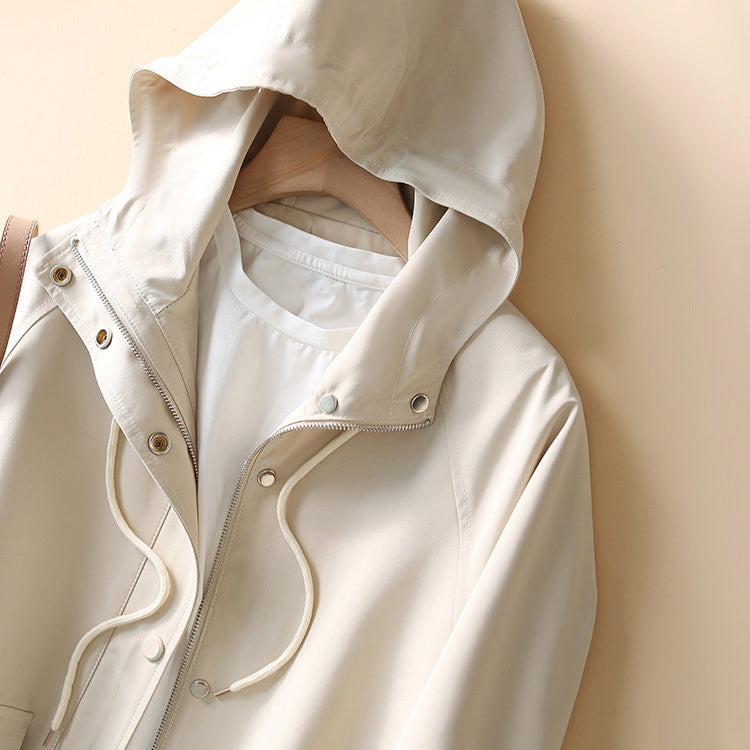Oversized Trenchcoat met Capuchon voor Dames in de Herfst-trenchcoat dames-Calora-Zwart-S-Calora