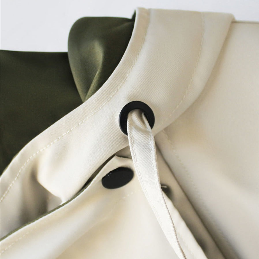 Oversized Trenchcoat met Capuchon voor Vrouwen in Stijlvolle Look-Jackets-Calora-Wit-S-Calora