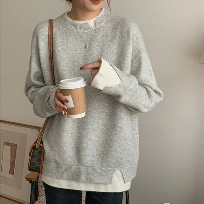 Oversized trui met lange mouwen voor dames-Blazers & Vesten-Calora-S-Calora