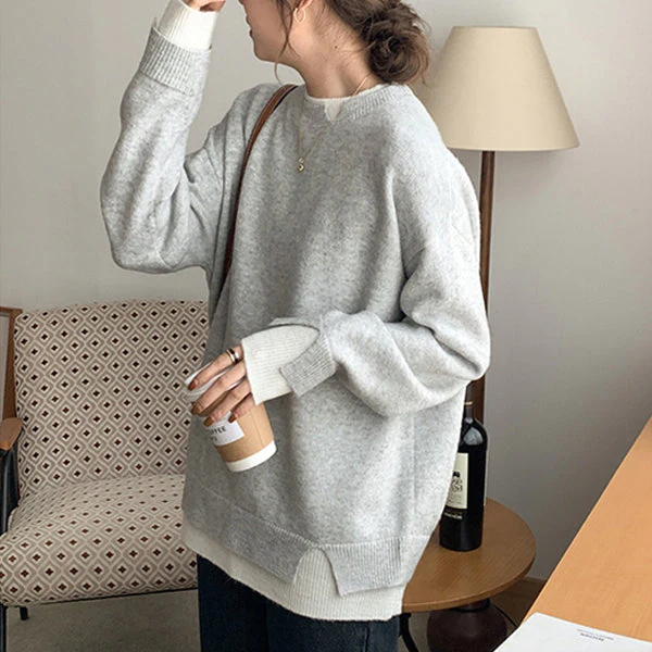 Oversized trui met lange mouwen voor dames-Blazers & Vesten-Calora-S-Calora