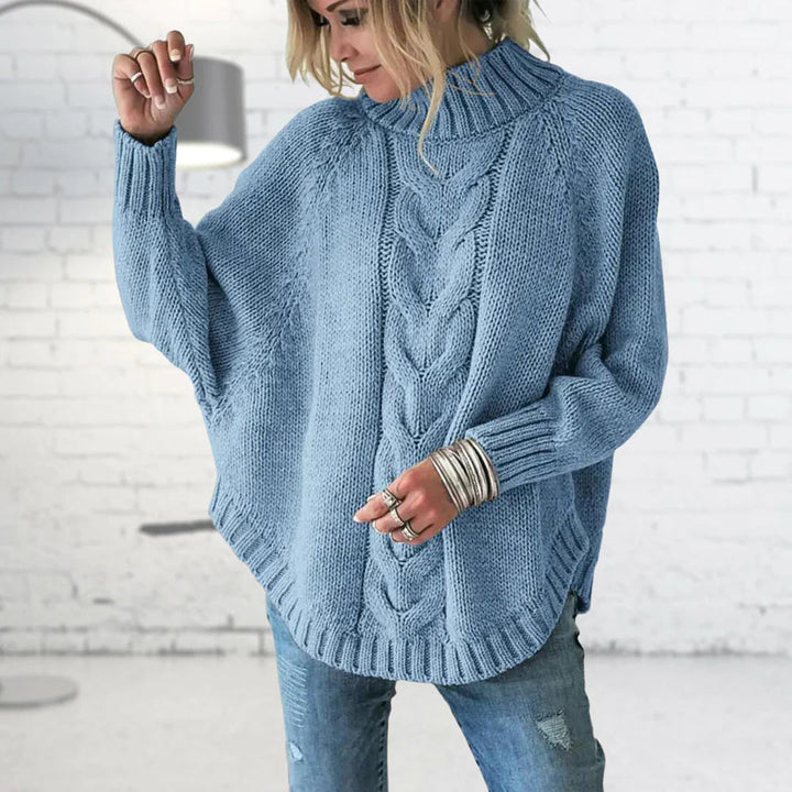 Oversized vleermuismouwen Sweater gebreide trui-Blazers & Vesten-Calora-Blauw-S-Calora