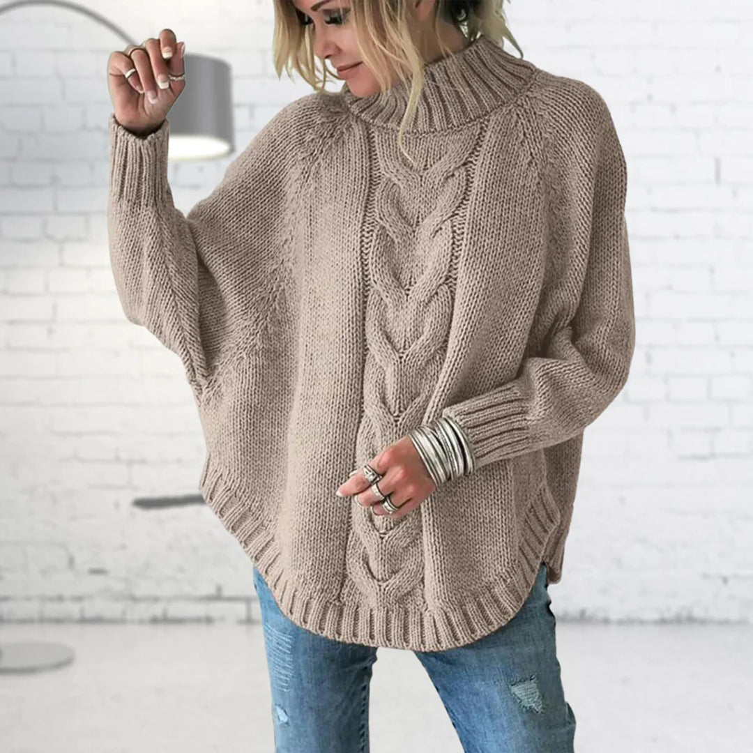 Oversized vleermuismouwen Sweater gebreide trui-Blazers & Vesten-Calora-Khaki-S-Calora