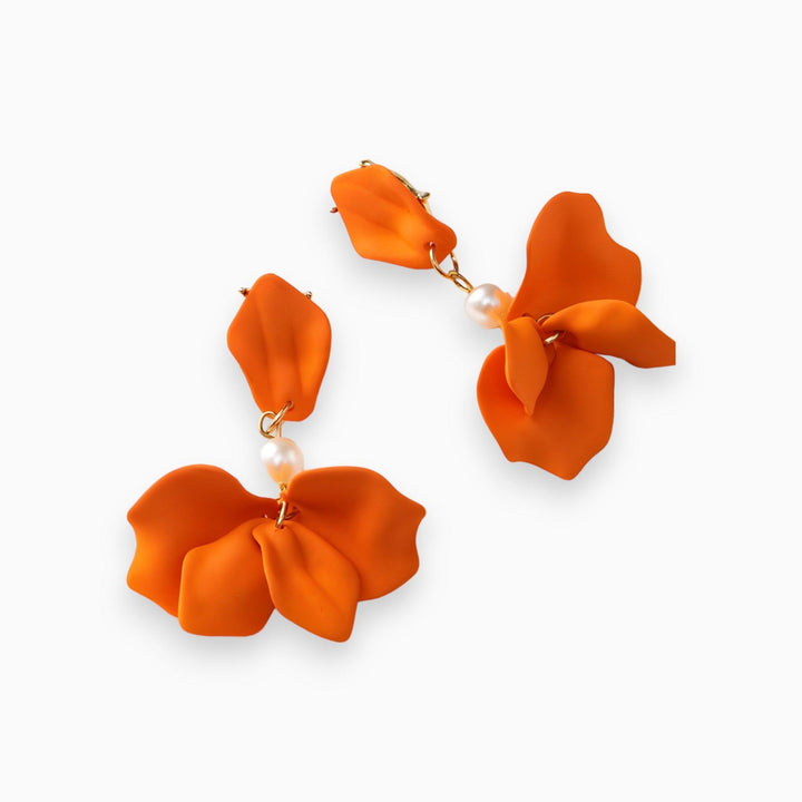 Parel Druppels Oorbellen-Armbanden-Calora-Oranje-Calora