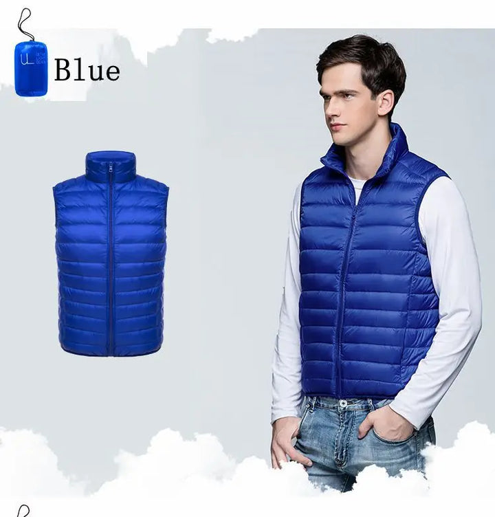 Pepijn | Ultra lichte mouwloze bodywarmer voor heren-Bodywarmers-Calora-Blauw-S-Calora