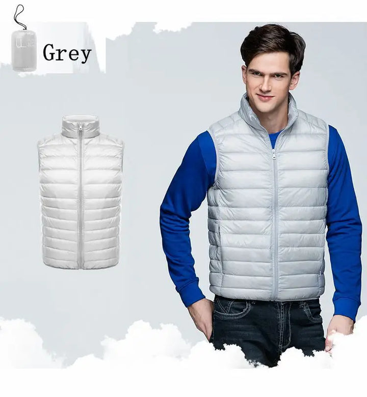 Pepijn | Ultra lichte mouwloze bodywarmer voor heren-Bodywarmers-Calora-Grijs-S-Calora