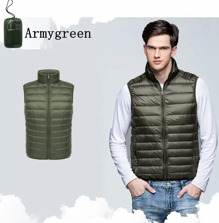 Pepijn | Ultra lichte mouwloze bodywarmer voor heren-Bodywarmers-Calora-Groen-S-Calora