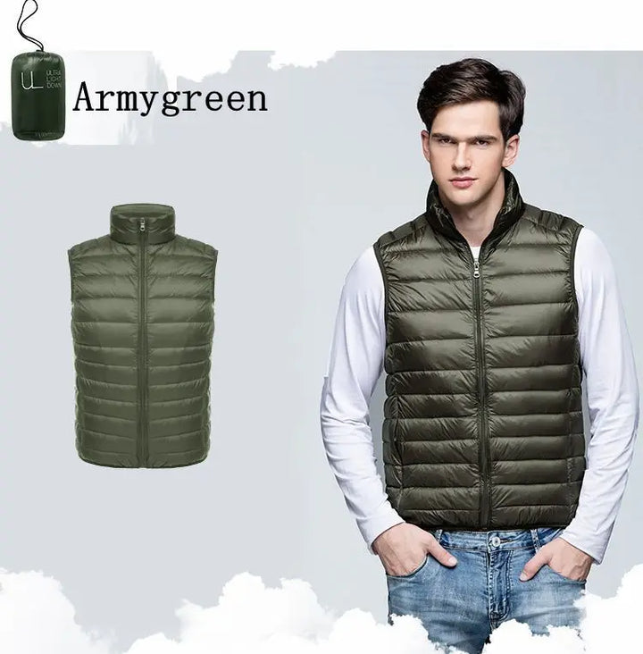 Pepijn | Ultra lichte mouwloze bodywarmer voor heren-Bodywarmers-Calora-Groen-S-Calora
