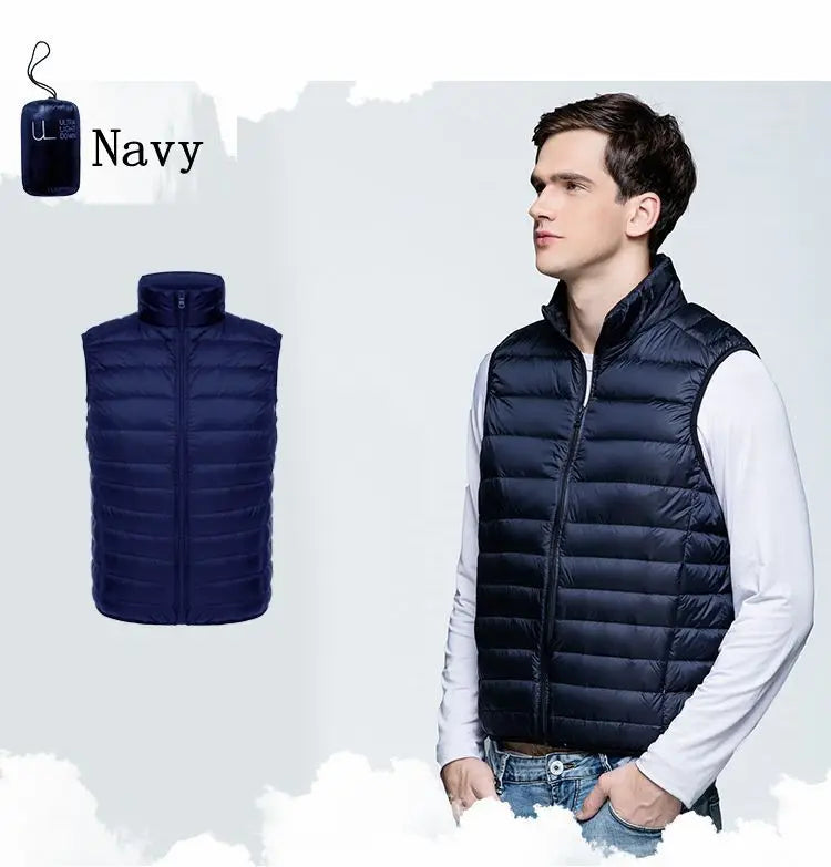 Pepijn | Ultra lichte mouwloze bodywarmer voor heren-Bodywarmers-Calora-Marine-S-Calora