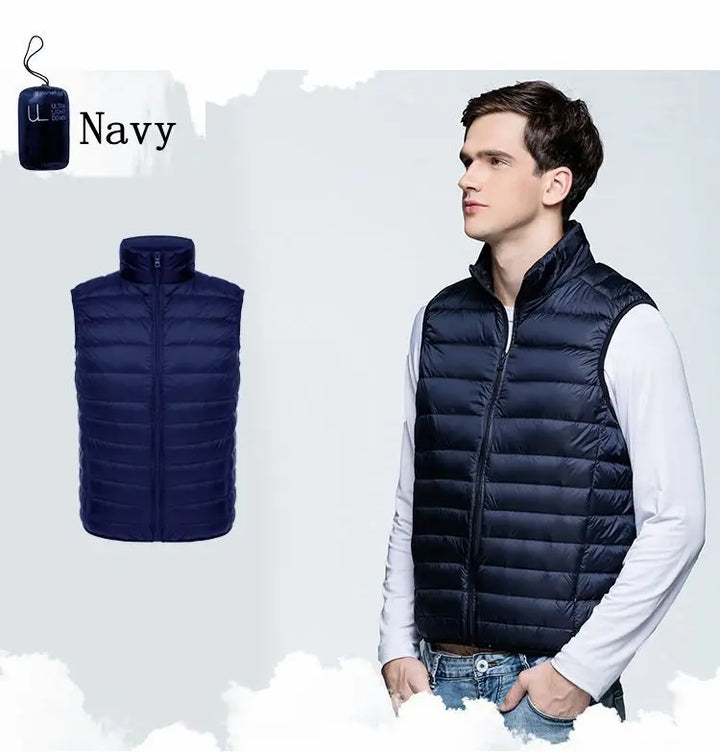 Pepijn | Ultra lichte mouwloze bodywarmer voor heren-Bodywarmers-Calora-Marine-S-Calora