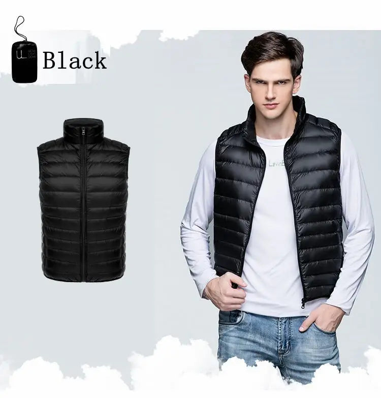 Pepijn | Ultra lichte mouwloze bodywarmer voor heren-Bodywarmers-Calora-Zwart-S-Calora