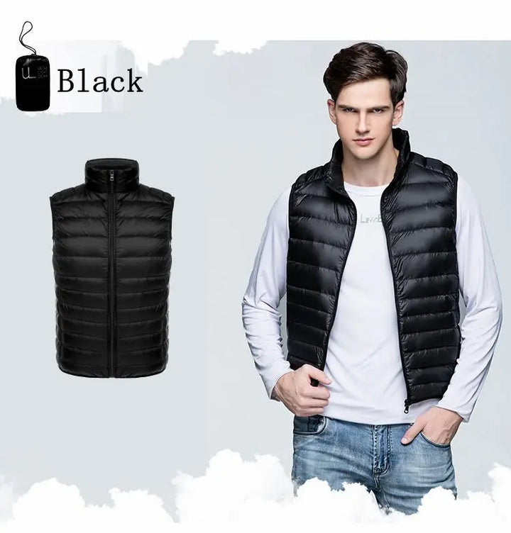 Pepijn | Ultra lichte mouwloze bodywarmer voor heren-Bodywarmers-Calora-Zwart-S-Calora