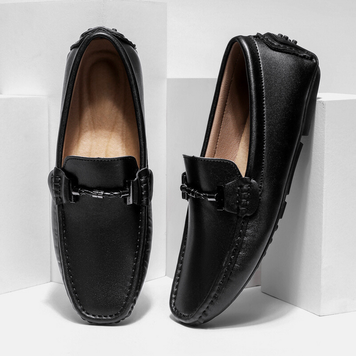 Piero | Stijlvolle Loafers met Metalen Gesp-Loafers-Calora-Bruin-38-Calora