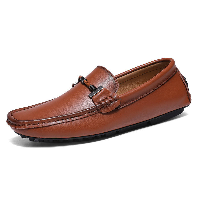 Piero | Stijlvolle Loafers met Metalen Gesp-Loafers-Calora-Bruin-38-Calora
