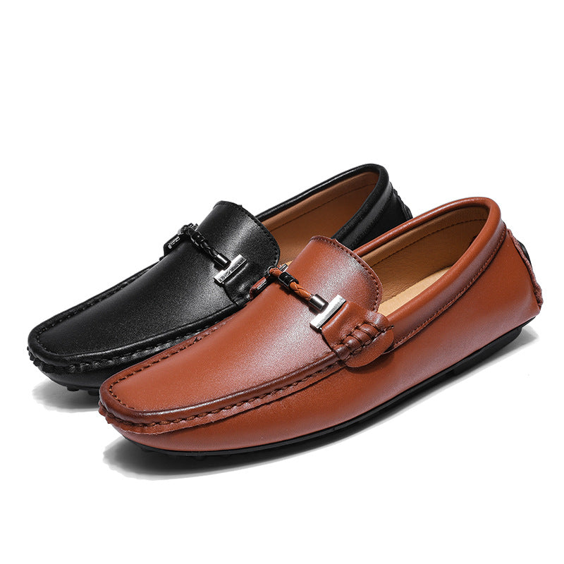 Piero | Stijlvolle Loafers met Metalen Gesp-Loafers-Calora-Bruin-38-Calora