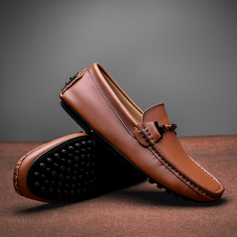 Piero | Stijlvolle Loafers met Metalen Gesp-Loafers-Calora-Bruin-38-Calora