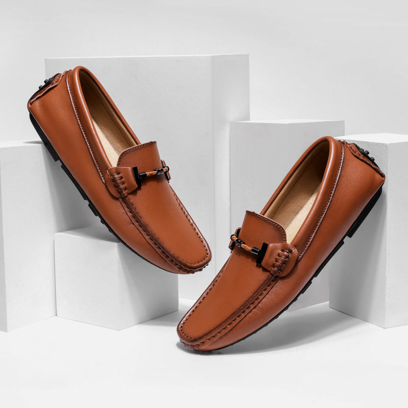Piero | Stijlvolle Loafers met Metalen Gesp-Loafers-Calora-Bruin-38-Calora