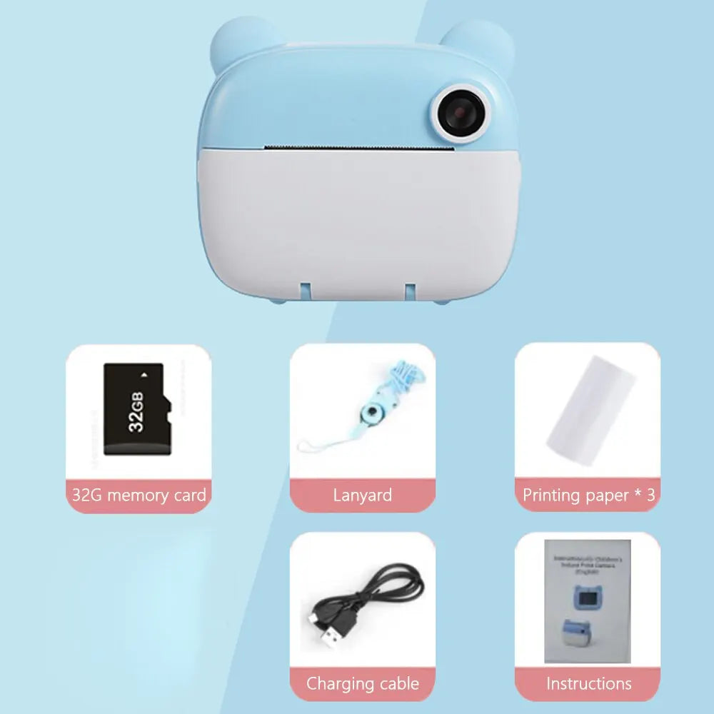 PixiPlay | Digitale Camera met Directe Afdrukfunctie voor Kinderen-Elektronica/Gadgets-Calora-Blauw-Calora