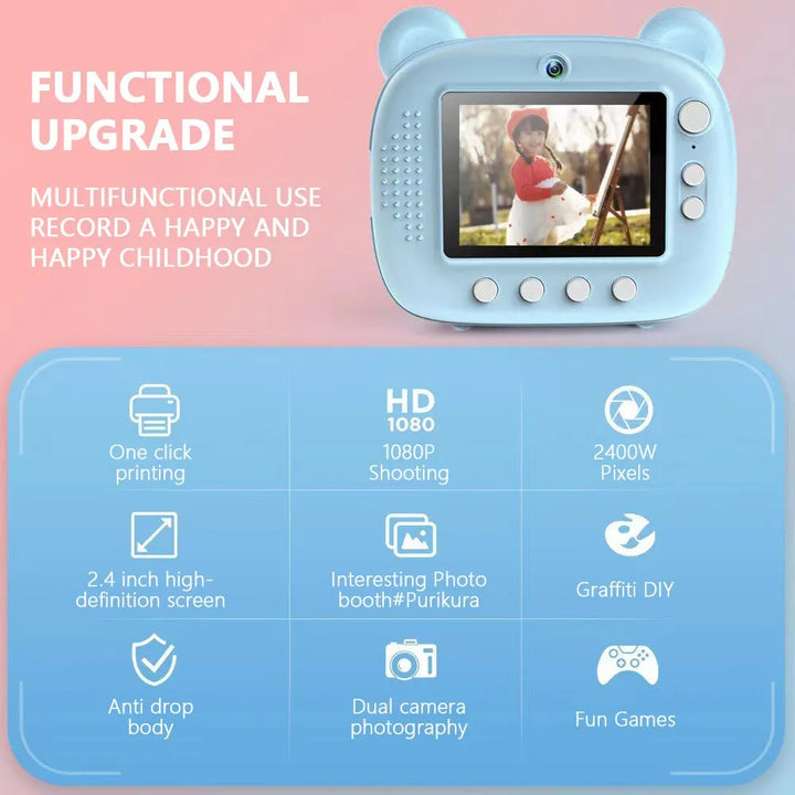PixiPlay | Digitale Camera met Directe Afdrukfunctie voor Kinderen-Elektronica/Gadgets-Calora-Roze-Calora