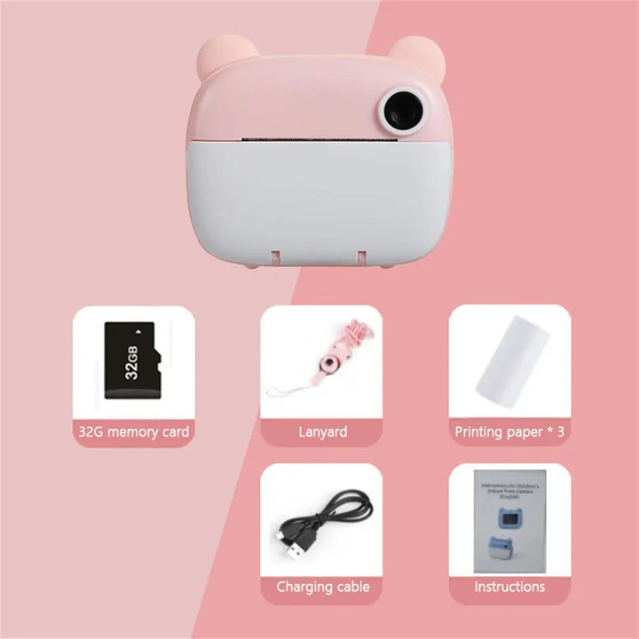 PixiPlay | Digitale Camera met Directe Afdrukfunctie voor Kinderen-Elektronica/Gadgets-Calora-Roze-Calora