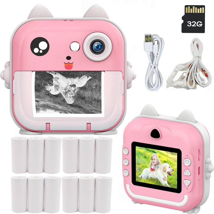 PixiPlay | Instant Print Fotocamera voor Kinderen met 32GB Kaart-Elektronica/Gadgets-Calora-Blauw-Calora