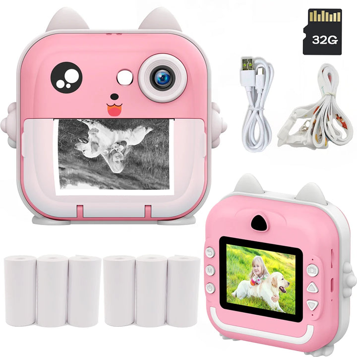 PixiPlay | Instant Print Fotocamera voor Kinderen met 32GB Kaart-Elektronica/Gadgets-Calora-Blauw-Calora