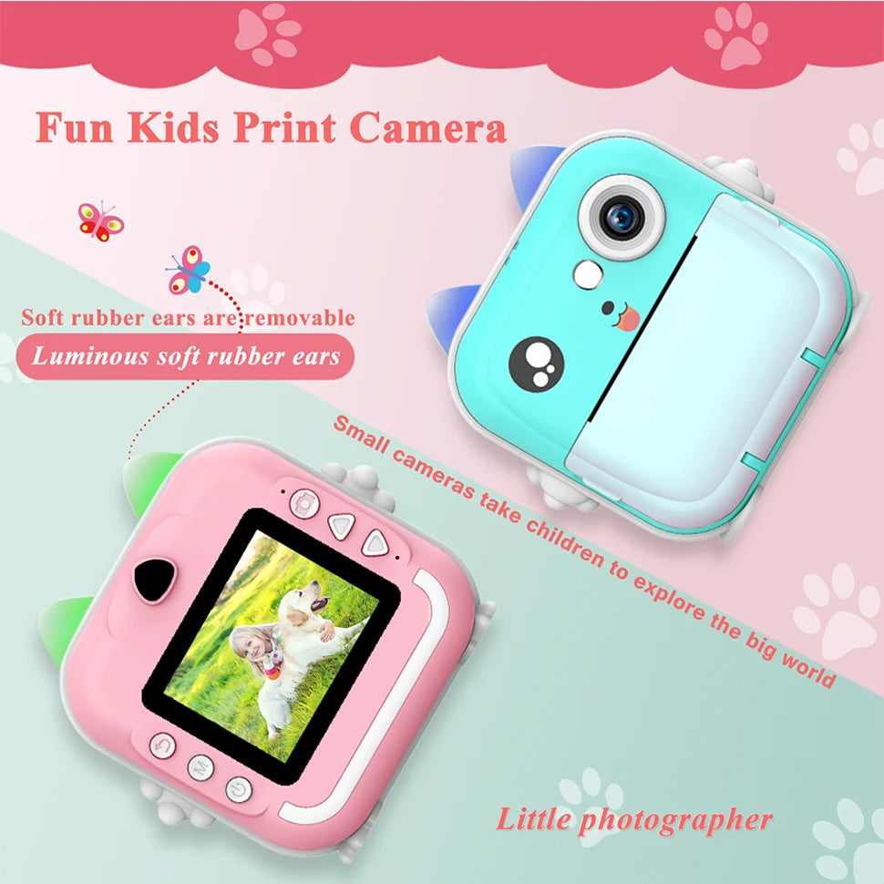 PixiPlay | Instant Print Fotocamera voor Kinderen met 32GB Kaart-Elektronica/Gadgets-Calora-Blauw-Calora