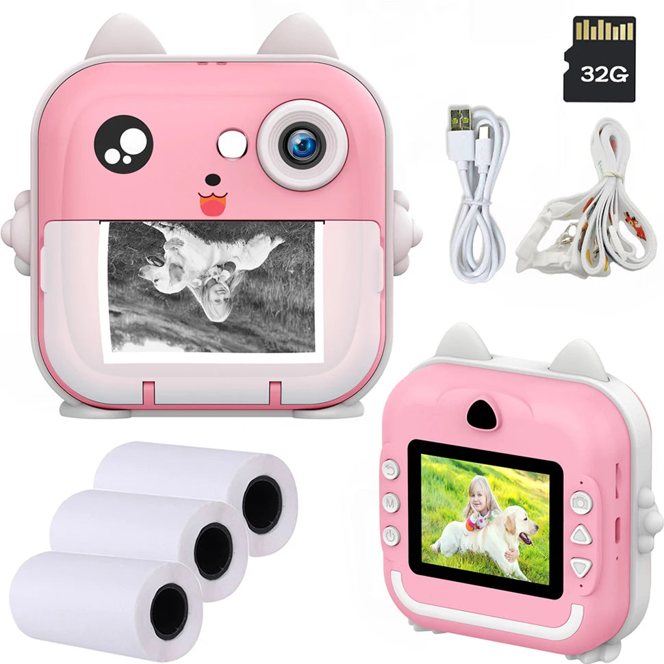 PixiPlay | Instant Print Fotocamera voor Kinderen met 32GB Kaart-Elektronica/Gadgets-Calora-Blauw-Calora